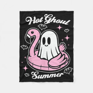 Hot Ghoul Summer Flamingo Ghost Summerween  フリースブランケット