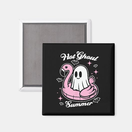 Hot Ghoul Summer Flamingo Ghost Summerween  マグネット (正面/裏面)