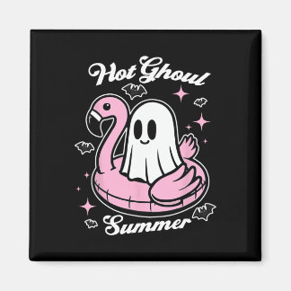 Hot Ghoul Summer Flamingo Ghost Summerween  マグネット