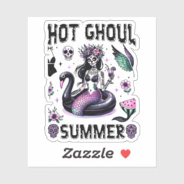 Hot Ghoul Summer Spooky Mermaid Goth Halloween シール