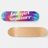 Hot Girl Summer Pink Blue Tie Dye Skateboard スケートボード (横)