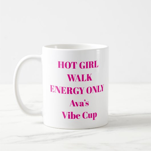 Hot Girl Walk Energy Mug コーヒーマグカップ (左)