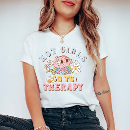 Hot Girls Go to Therapy Retro Mental Health Tシャツ