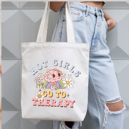 Hot Girls Go to Therapy Retro Self-Care トートバッグ