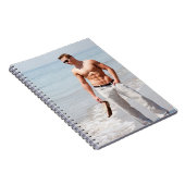 Hot Guy Bare Chest Muscular Abs Beach Shirtless ノートブック (右側)