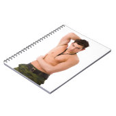 Hot Guy Gym Dude Big Biceps Weight Training Camo ノートブック (左側)