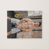 Hot Guy Sexy Shirtless Muscle Man Works Out Hunk ジグソーパズル (横)