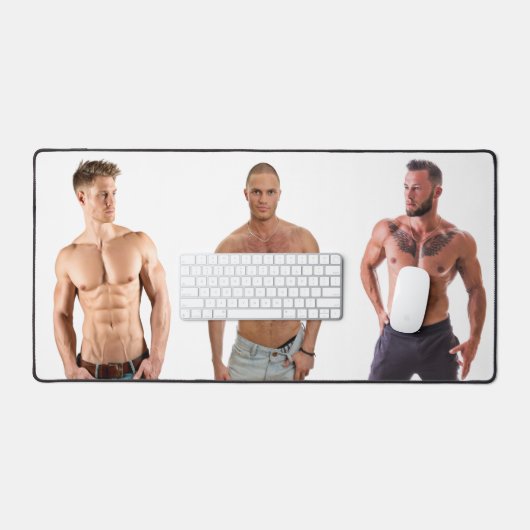 Hot Guys Muscle Studs Shirtless Men Hunks デスクマット (キーボード&マウス)