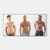 Hot Guys Muscle Studs Shirtless Men Hunks デスクマット (正面)