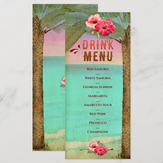 Hot Havana Nights Drink Menu Card メニュー (正面/裏面)