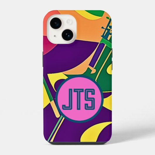 Hot Jazz、Monogram iPhoneケーカスタマイズス付き iPhoneケース (裏面)