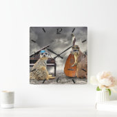 Hot Jazz Trio スクエア壁時計 (ホーム)