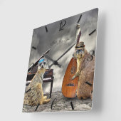 Hot Jazz Trio スクエア壁時計 (傾斜)