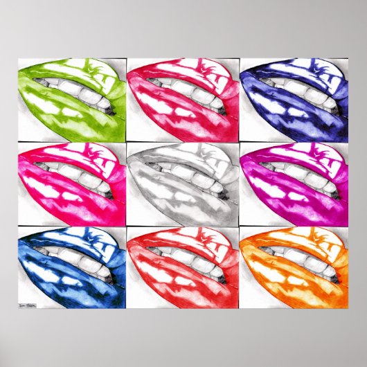 Hot Lips ポップ・アートの Art Poster（改善！） ポスター (正面)