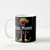 Hot Mama Christmas Elf Matching Pajama X-mas Party コーヒーマグカップ (左)
