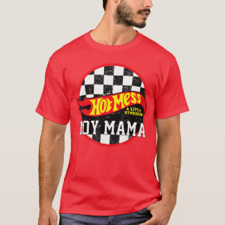 Hot Mess A Little Stressed Boy Mama family Tシャツ