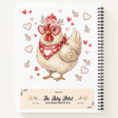 Hot Mess in the Henhouse Valentine Chicken Grid ノートブック (裏面)