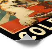 Hot Mug Cold Nose - Funny Retro Corgi Dog & Co ポスター (角)