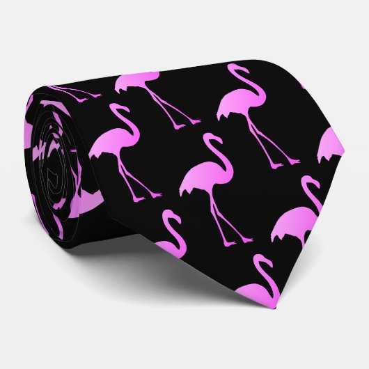 Hot neon pink flamingo bird exotic animal print ネクタイ (ロール)