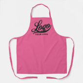 Hot Pinkのビジネスロゴ、企業ブランドカスタム製品 エプロン (正面)