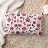 Hot Pink 3D Rose Pattern Throw Pillow ランバークッション (ブランケット)