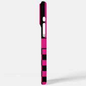 Hot Pink and Black Checkered Striped Personalized Case-Mate iPhoneケース (裏面 / 左)