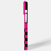 Hot Pink and Black Checkered Striped Personalized Case-Mate iPhoneケース (裏面 / 左)