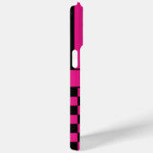 Hot Pink and Black Checkered Striped Personalized Case-Mate iPhoneケース (裏面 / 右)