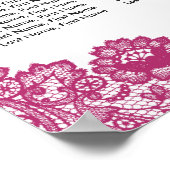 Hot Pink and Black Wedding Seating Chart 12 ポスター (角)