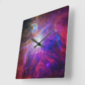 Hot Pink and Blue Celestial Art Orion Nebula Photo スクエア壁時計 (傾斜)