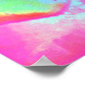 Hot Pink and Blue Succulent Sedum Rosette ポスター (角)