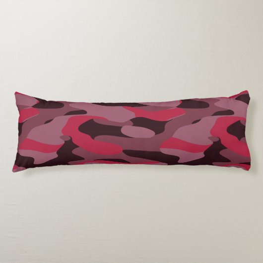 Hot pink and Burgundy Camo ボディピロー (正面)