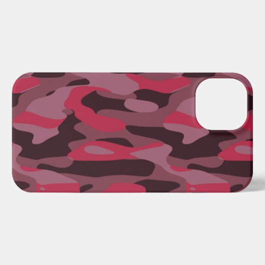 Hot pink and Burgundy Camo iPhoneケース (裏面横)