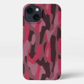 Hot pink and Burgundy Camo iPhoneケース (裏面)