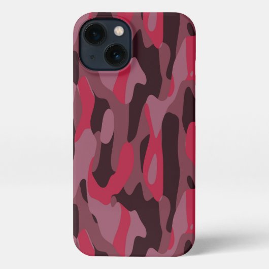 Hot pink and Burgundy Camo iPhoneケース (裏面)