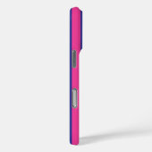 Hot Pink and Navy Blue Monogrammed Stripes Case-Mate iPhoneケース (裏面 / 右)