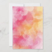  hot Pink and orange Watercolor Wedding Invitation 招待状 (裏面)