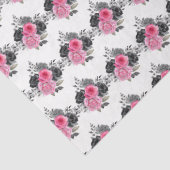 Hot Pink and Silver Elegant Flowers 薄葉紙 (詳細)