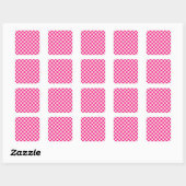Hot pink and tan checkerboard pattern スクエアシール (シート)
