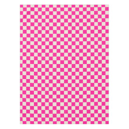 Hot pink and tan checkerboard pattern テーブルクロス