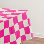Hot pink and tan checkerboard pattern テーブルクロス (インサイチュ)