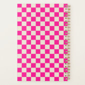 Hot pink and tan checkerboard pattern プランナー手帳 (裏面)