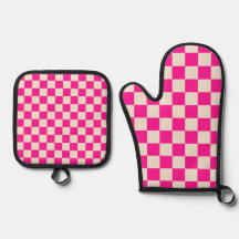 Hot pink and tan checkerboard pattern