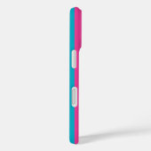 Hot Pink and Turquoise Monogrammed Stripes Case-Mate iPhoneケース (裏面 / 右)