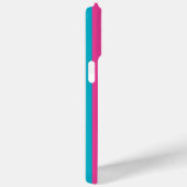 Hot Pink and Turquoise Monogrammed Stripes Case-Mate iPhoneケース (裏面 / 右)