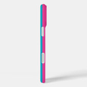 Hot Pink and Turquoise Monogrammed Stripes Case-Mate iPhoneケース (裏面 / 右)