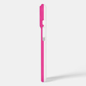 Hot Pink and White Monogrammed Stripes Case-Mate iPhoneケース (裏面 / 左)