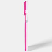 Hot Pink and White Monogrammed Stripes Case-Mate iPhoneケース (裏面 / 左)