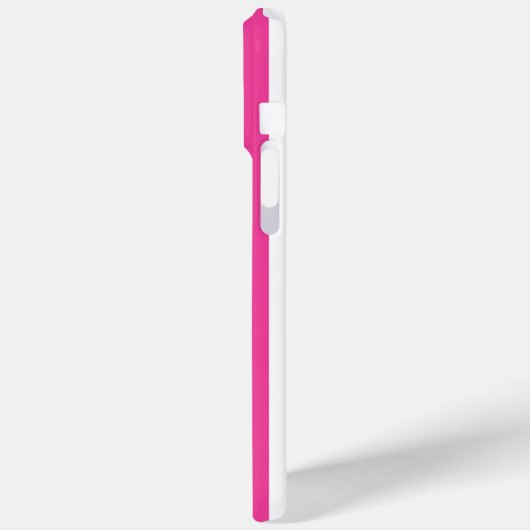 Hot Pink and White Monogrammed Stripes Case-Mate iPhoneケース (裏面 / 左)