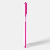 Hot Pink and White Monogrammed Stripes Case-Mate iPhoneケース (裏面 / 右)